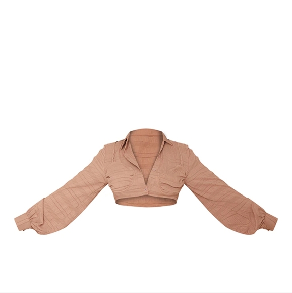 Textured crop blouse - Picture 4 of 6